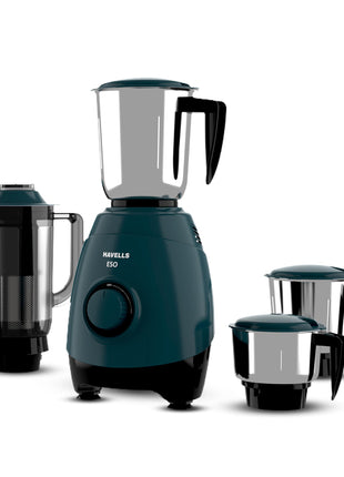 Havells ABS ESO 750W 4 JAR Mixer Grinder, Heavy and Wider Mouth SS Blades & Jars, All Jars with Handle & One Juicer Jar, Mixie For Kitchen, 2 Year Product & 5 Year Motor Manufacturer Warranty (Teal) 