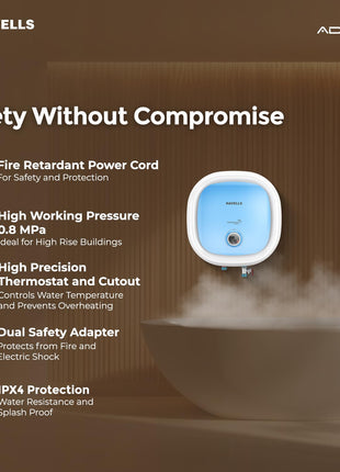 Havells All New Adonia Spin 25L 5 Star Storage Water Heater(Geyser)|Faster Heating|Safe to use|Saves electricity|Feroglas Coated Anti Rust Tank| Temp. setting knob|7 Yr. Tank Warranty| Made In India 