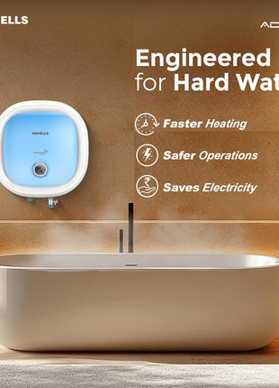 Havells All New Adonia Spin 25L 5 Star Storage Water Heater(Geyser)|Faster Heating|Safe to use|Saves electricity|Feroglas Coated Anti Rust Tank| Temp. setting knob|7 Yr. Tank Warranty| Made In India 