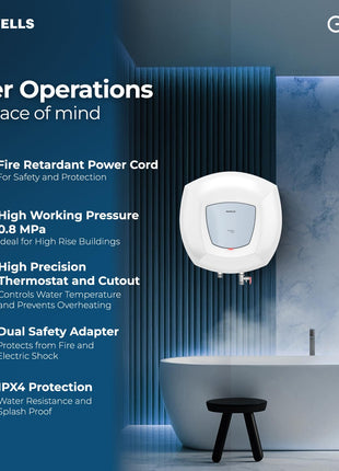 Havells All New Greta Pro 10L 5 Star Storage Water Heater (Geyser) | Faster Heating | Safe to use | Saves electricity |Engineered for Hard Water | Feroglas Coated Anti Rust Tank | Made in India 