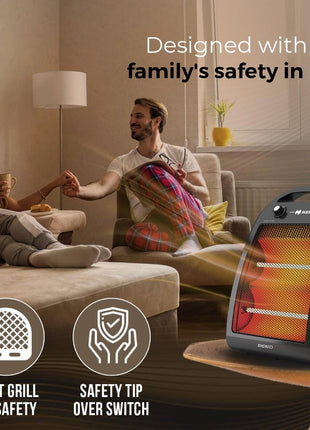 Havells Bero Quartz Heater Black 800 watt 2 Heat Settings 2 Year Product Warranty 