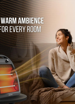 Havells Bero Quartz Heater Black 800 watt 2 Heat Settings 2 Year Product Warranty 