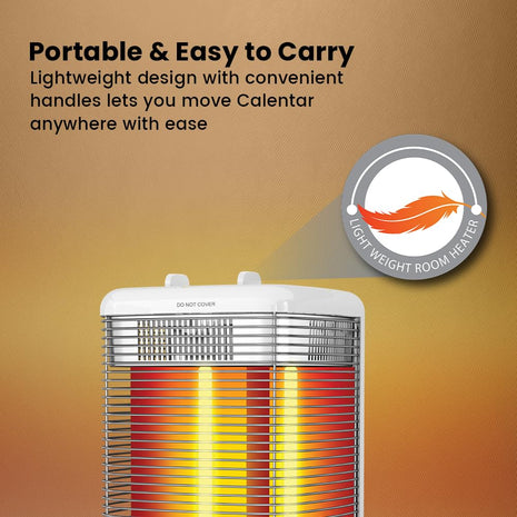 Havells Calenter 1050 Watt Room Heater With 3 Carbon Heating Tube| 3 Heat Setting| Tip Over Switch Protection| 3 Direction Heating| Upto 120min. Timer Setting| 2 Years Manufacturer Warranty (White) 