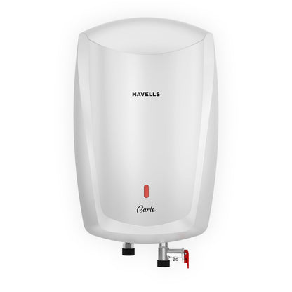 Havells Carlo 5 Litre Instant Water Heater | Color Changing LED Indicator, Rust and shock proof, ISI Certified | Fire retardant power cord; Warranty: 5 Yr on inner tank & 2 Yr comprehensive | (White) 