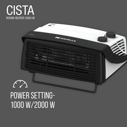 Havells Cista Room Heater, White, 2000 Watts 