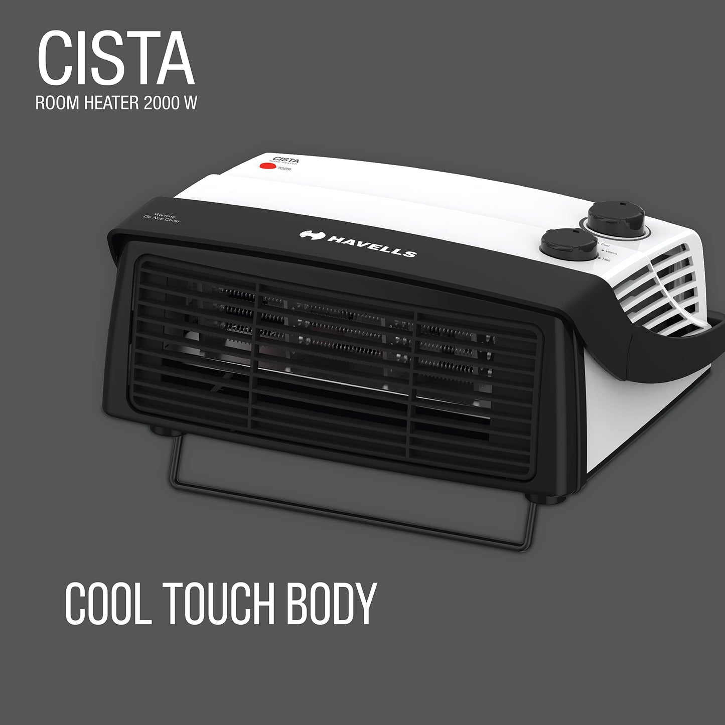 Havells Cista Room Heater, White, 2000 Watts 