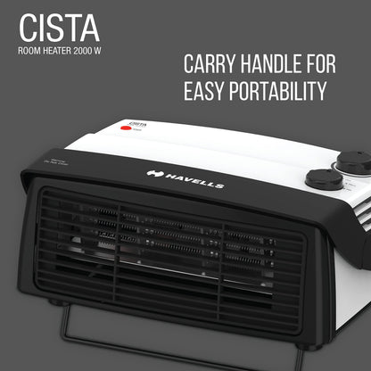 Havells Cista Room Heater, White, 2000 Watts 