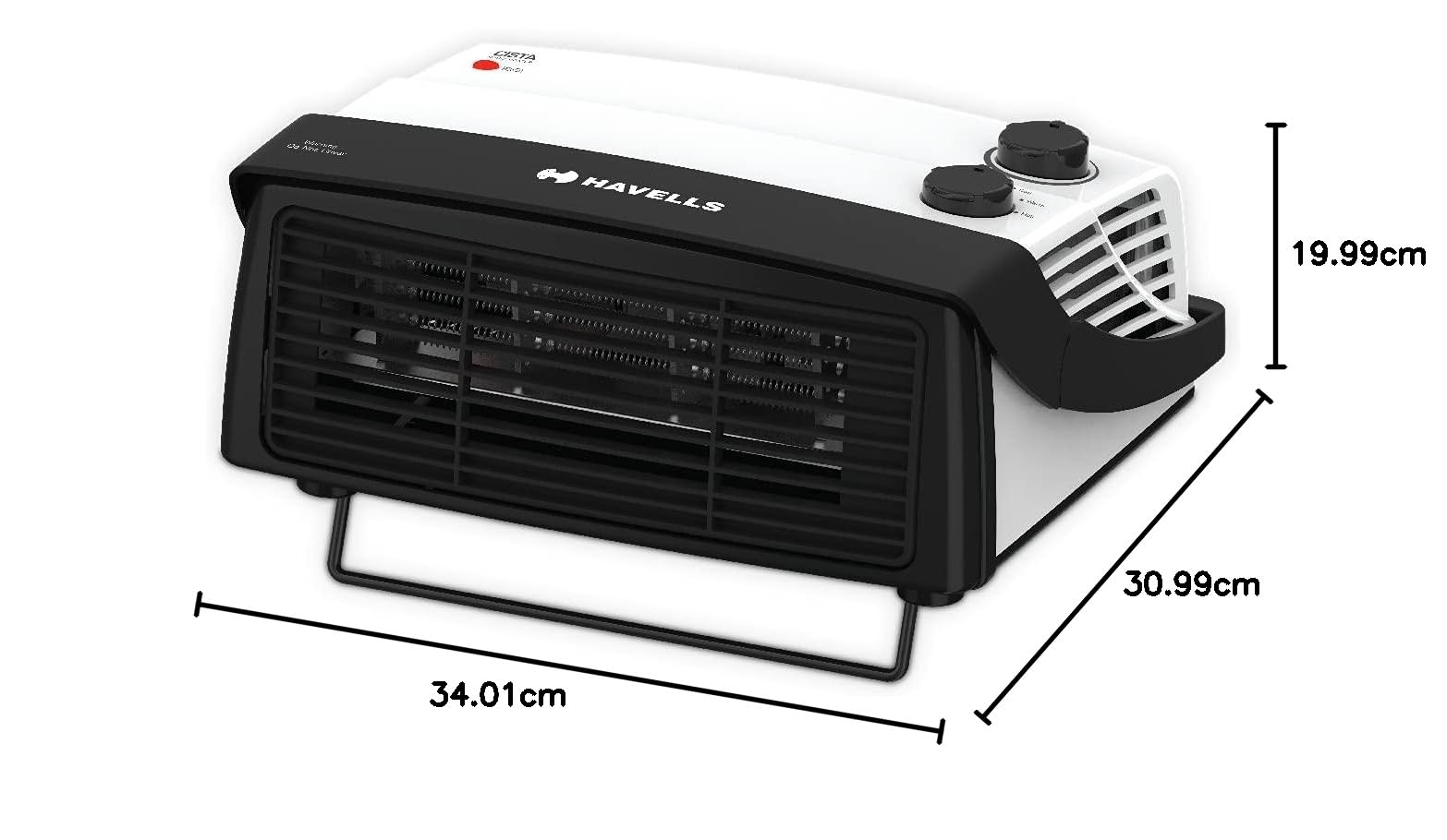 Havells Cista White Room Heater 2000 Watts With Cool Touch Body 