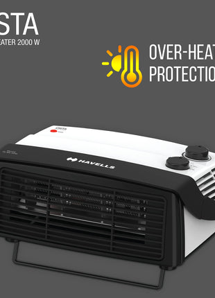 Havells Cista White Room Heater 2000 Watts With Cool Touch Body 