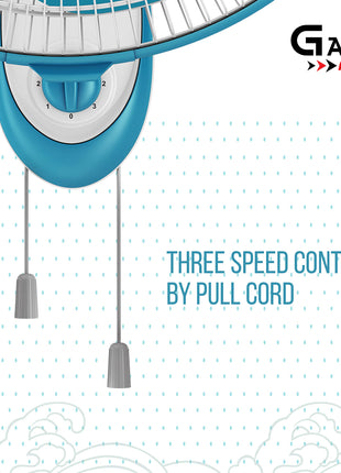 Havells Gatik Neo 400mm Wall Mounted Fan | High-Performance, Wall Fan for Kitchen & Home, Smooth Oscillation, 100% Copper Motor | 3-Speed Control, 2-Year Warranty | (Pack of 1, White Blue) 