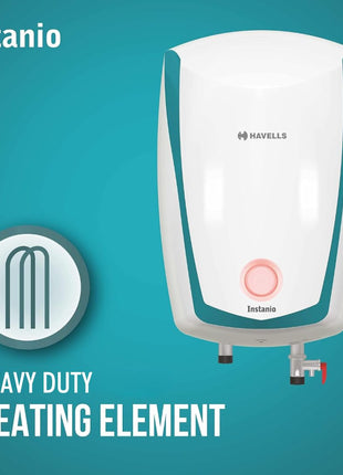 Havells Instanio 10L Storage Water Heater(Geyser)|Faster Heating|Safer to use|Saves electricity|Engineered for Hard Water|Color Changing LED Indicator|Anti Rust Tank|Mcoloy Heating Element 
