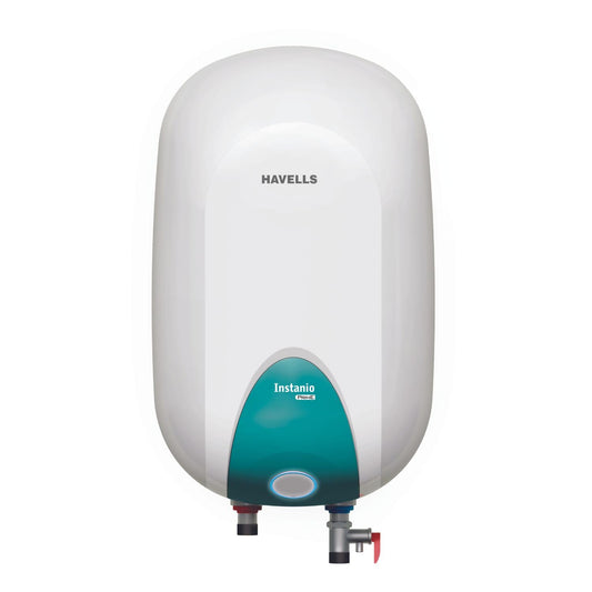 Havells Instanio Prime 15 Litre Storage Water Heater (Geyser) | Temp. Sensing Color Changing LED Indicator | Glass Coated Anti Rust Tank | Warranty: 5 Year on Tank | High Rise Compatible (White Blue) 