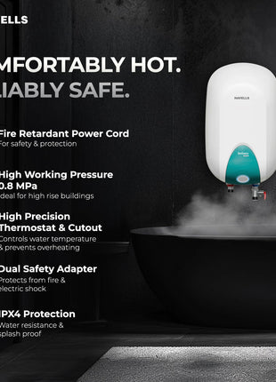 Havells Instanio Prime 25L Storage Water Heater(Geyser)|Faster Heating|Safer to use|Saves electricity|Engineered for Hard Water|Color Changing LED Indicator|Anti Rust Tank|Heavy Duty Heating Element 