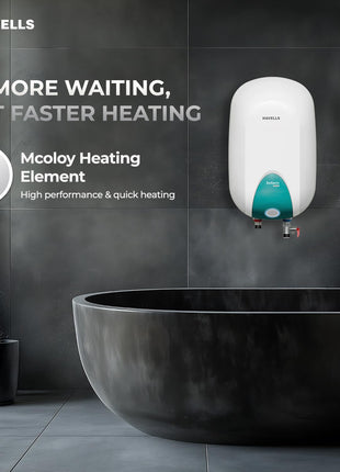 Havells Instanio Prime 25L Storage Water Heater(Geyser)|Faster Heating|Safer to use|Saves electricity|Engineered for Hard Water|Color Changing LED Indicator|Anti Rust Tank|Heavy Duty Heating Element 