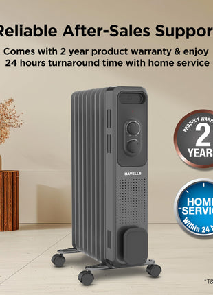 Havells Jade 9 Fin Oil Filled Room Heater OFR U Tech Fast Heating 