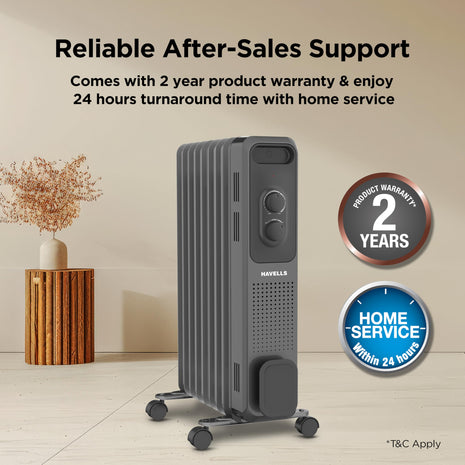 Havells Jade 9 Fin Oil Filled Room Heater OFR U Tech Fast Heating 