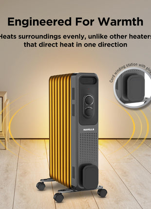 Havells Jade 9 Fin Oil Filled Room Heater OFR U Tech Fast Heating 