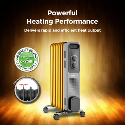 Havells Jade 9 Fin Oil Filled Room Heater OFR U Tech Fast Heating 