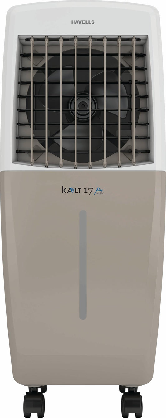Havells Kalt Pro 17 L Personal Air Cooler for Room|With Fan & 3 Side Bacteria Shield Honeycomb Pads|Aerodynamically Designed Blades|Sleek & stunning design |Front Wheel with Brakes|Inverter Compatible 