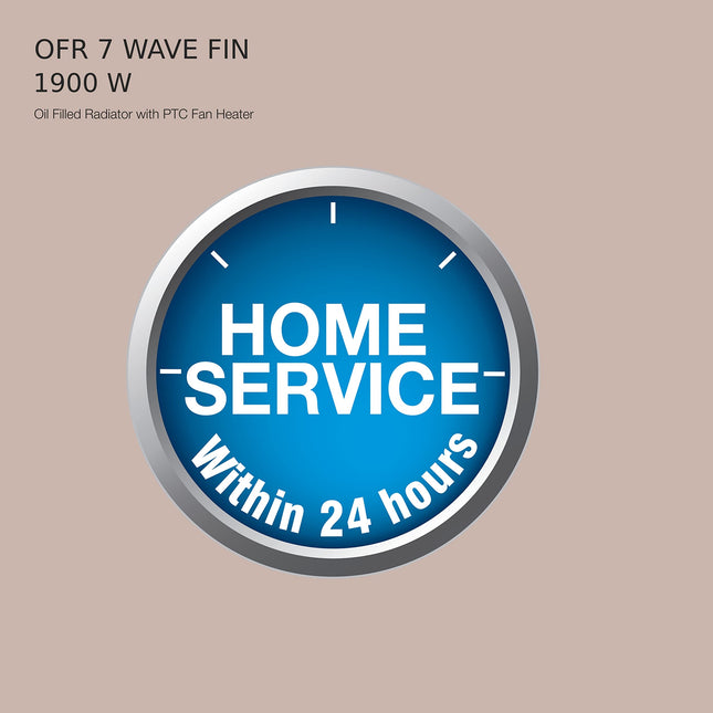 Havells OFR 7 Wave Fins (Oil Filled Radiator) with Fan| Room Heater| 1900 W| 3 Thermostatic Heat Power Settings & PTC Fan Control| Long-Lasting Heat| Comfortable Breathing|Uniform 360° Heating (Beige) 