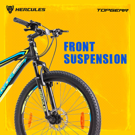 Hercules TOP GEAR-A26 R1 with Shimano Gears 26 T Mountain Cycle (21 Gear, Black) 