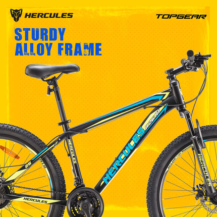 Hercules TOP GEAR-A26 R1 with Shimano Gears 26 T Mountain Cycle (21 Gear, Black) 