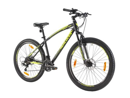Hercules TOP GEAR-S27 R1 Mountain Cycle with Shimano Gears| Speed Bike with Front Suspension, Disc Brake Bicycle for Men Mountain Bike | Ideal for 15+ Years, Unisex, Frame : 17 inch | Matte Black 