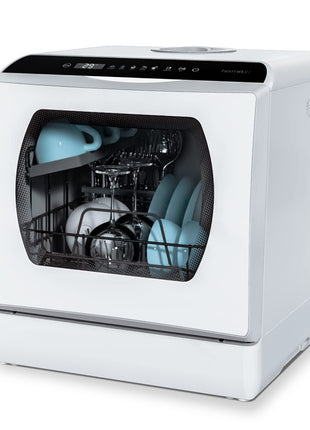 Hermitlux Countertop Dishwasher, 5 Washing Programs Portable Dishwasher With 5-Liter Built-in Water Tank For Glass Door 