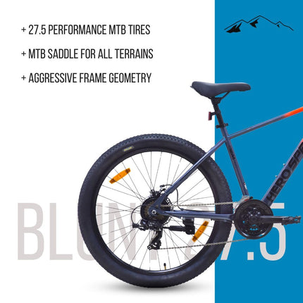 Hero Blunt 27.5 T Mountain Cycle for Men | 21 Speed | Front Suspension | Disk Brake | (21 Gear, Red, Grey) 