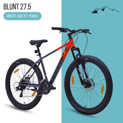 Hero Blunt 27.5 T Mountain Cycle for Men | 21 Speed | Front Suspension | Disk Brake | (21 Gear, Red, Grey) 