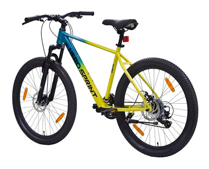 Hero Blunt 29T 21 Speed Mountain Cycle for Men | Front Suspension | Disk Brake | Frame 12 Inches | Blue-Yellow | Ideal for 15+ Yrs | 85% Assembled Cycle 