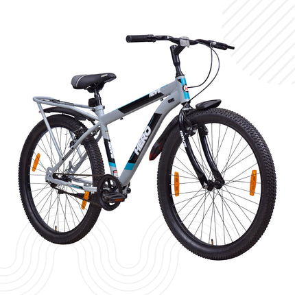 Hero Mountain Bike Rove 26T Bicycle for Mens | Inbuilt Carrier | Rigid Suspension | V Brake | Grey-Green | Frame:17 Inches | 95% Assembled Cycle(Ready to Ride in 5 Min) 