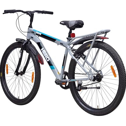 Hero Mountain Bike Rove 26T Bicycle for Mens | Inbuilt Carrier | Rigid Suspension | V Brake | Grey-Green | Frame:17 Inches | 95% Assembled Cycle(Ready to Ride in 5 Min) 