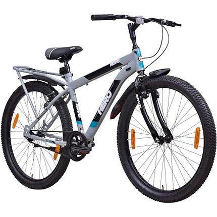 Hero Mountain Bike Rove 26T Bicycle for Mens | Inbuilt Carrier | Rigid Suspension | V Brake | Grey-Green | Frame:17 Inches | 95% Assembled Cycle(Ready to Ride in 5 Min) 