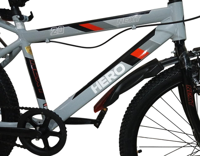Hero Next 2.O Ranger 24T Bicycle | Single Speed, IBC Carrier, Power Brak, Lock, Bell | Tire Size 2.4 | 90% Assembled Cycle | Girls Boys | Grey 