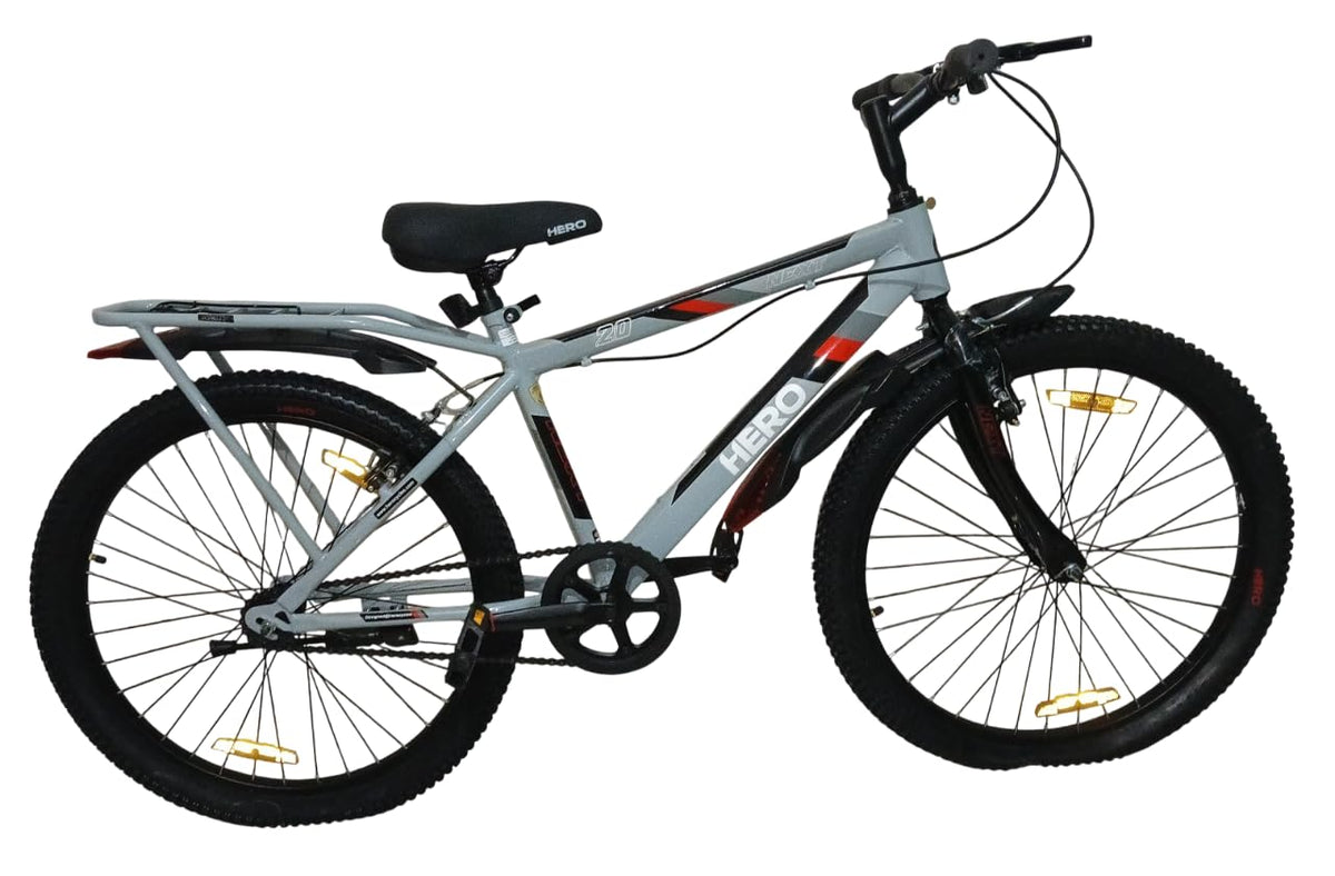 Hero Next 2.O Ranger 24T Bicycle | Single Speed, IBC Carrier, Power Brak, Lock, Bell | Tire Size 2.4 | 90% Assembled Cycle | Girls Boys | Grey 