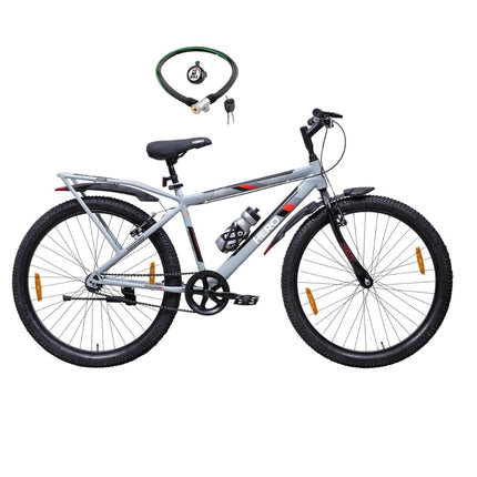 Hero Next 24T Ranger Sports Bicycle | Single Speed | Internal Carrier | Power Brake | 85% Semi Assembled | Girls Boys | Age 9-13Years | Grey Red 