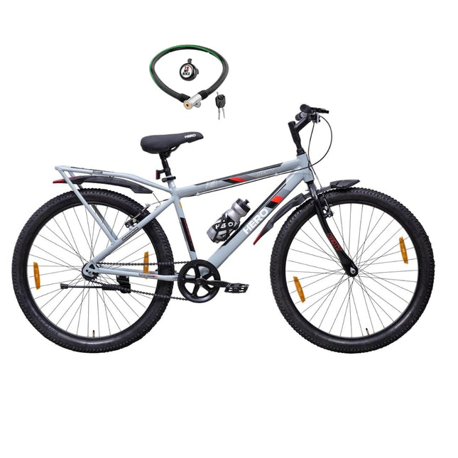 Hero Next 24T Ranger Sports Bicycle | Single Speed | Internal Carrier | Power Brake | 85% Semi Assembled | Girls Boys | Age 9-13Years | Grey Red 
