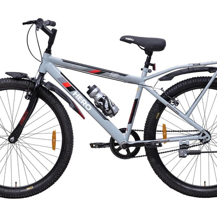 Hero Next 24T Ranger Sports Bicycle | Single Speed | Internal Carrier | Power Brake | 85% Semi Assembled | Girls Boys | Age 9-13Years | Grey Red 