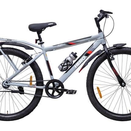 Hero Next 24T Ranger Sports Bicycle | Single Speed | Internal Carrier | Power Brake | 85% Semi Assembled | Girls Boys | Age 9-13Years | Grey Red 