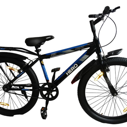 Hero Ranger Next 24inch Kids Rigid Bicycle for Boys (9-13 Years) | Stylish MTB Look | Single Speed | Heavy-Duty Steel Frame | Side Stand | 85% Pre-Assembled | Black & Blue 