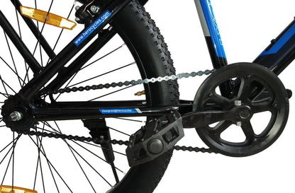 Hero Ranger Next 24inch Kids Rigid Bicycle for Boys (9-13 Years) | Stylish MTB Look | Single Speed | Heavy-Duty Steel Frame | Side Stand | 85% Pre-Assembled | Black & Blue 