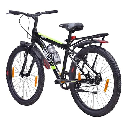 Hero Rove 24T Bicycle for Mens | Inbuilt Carrier | Rigid Suspension | V Brake | Black-Lime Green | Frame:15.5 Inches | 95% Assembled Cycle(Ready to Ride in 5 Min) 