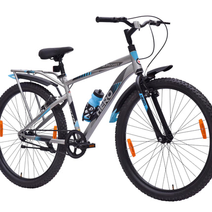 Hero Slingshot 27.5T Mountain Bicycle for Mens | Rigid Suspension | Internal Carrier | Ideal for Adult (Grey-Blue),18 inches 