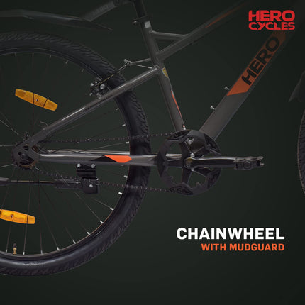 Hero Spinner 26T Single Speed Cycle | MTB | Grey | Front Suspension | Unisex | Single Speed | 95% Assembled Cycle(Ready to Ride in 5 Min) 