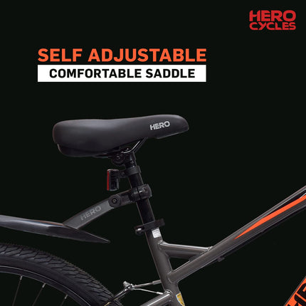 Hero Spinner 26T Single Speed Cycle | MTB | Grey | Front Suspension | Unisex | Single Speed | 95% Assembled Cycle(Ready to Ride in 5 Min) 