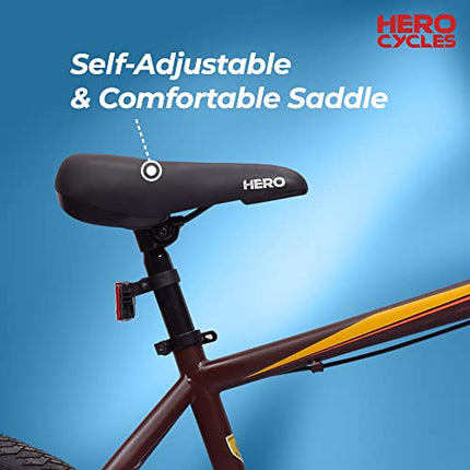 Hero Sprint Riot 26T Single Speed Mountain Cycle | Front-Suspension | Dual Disk | Matt Chocolate Brown | Ideal Age 12+ Years Unisex | 95% Assembled Cycle(Ready to Ride in 5 Min),16.5 inches 