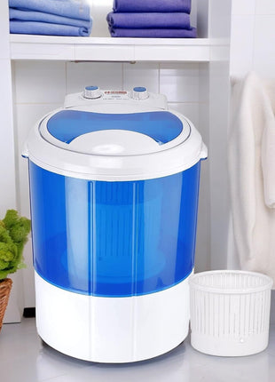 Hilton Electric 3 kg Single-Tub Washing Machine with Spin Dryer Portable Single Tub Washer - The Laundry Alternative Portable Clothes Washer Travel Washing Machine With Spin Dryer. (Blue) 