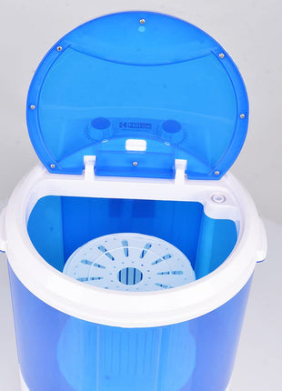 Hilton Electric 3 kg Single-Tub Washing Machine with Spin Dryer Portable Single Tub Washer - The Laundry Alternative Portable Clothes Washer Travel Washing Machine With Spin Dryer. (Blue) 