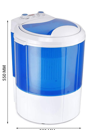 Hilton Electric 3 kg Single-Tub Washing Machine with Spin Dryer Portable Single Tub Washer - The Laundry Alternative Portable Clothes Washer Travel Washing Machine With Spin Dryer. (Blue) 